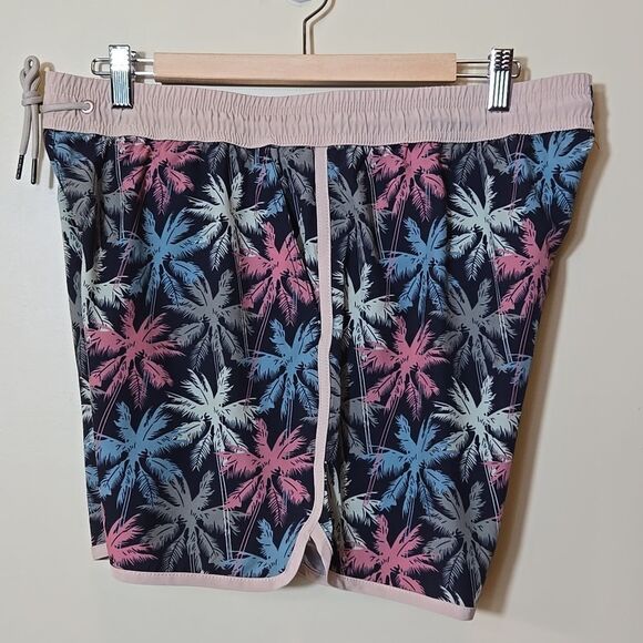 BRISIRA Swim Trunks Lined Shorts Palm Tree Island Vacation Mens 36 XL 4" Inseam - Picture 6 of 11